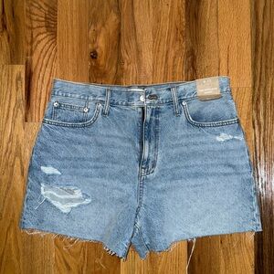 Madewell Light Blue Distressed Jean Shorts